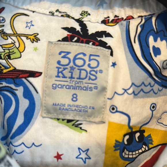 Garanimals White and Blue Button Down Shirt with Playful Print - Picture 2 of 6